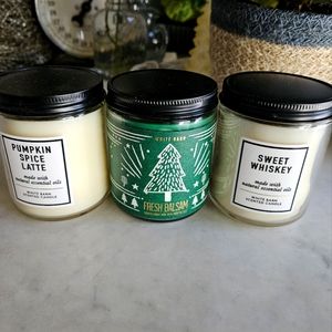 Bath and body works white barn single wick candles brand new set of 3